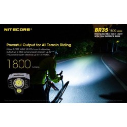 פנס רכיבה אופניים רב עוצמה 1800 לומן 6800 מ"א נטען | NITECORE BR35 פנס רכיבה אופניים רב עוצמה 1800 לומן 6800 מ"א נטען | NITECORE BR35