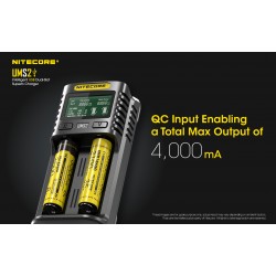 Nitecore UMS2 מטען סוללות מהיר שני ערוצים Nitecore UMS2 מטען סוללות מהיר שני ערוצים