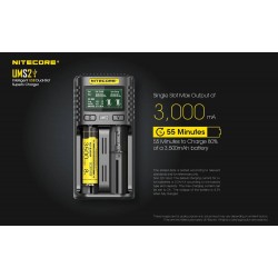 Nitecore UMS2 מטען סוללות מהיר שני ערוצים Nitecore UMS2 מטען סוללות מהיר שני ערוצים