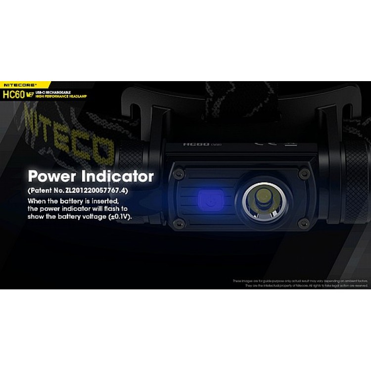 פנס ראש נטען 1200 לומן NITECORE HC60 v2 פנס ראש נטען 1200 לומן NITECORE HC60 v2