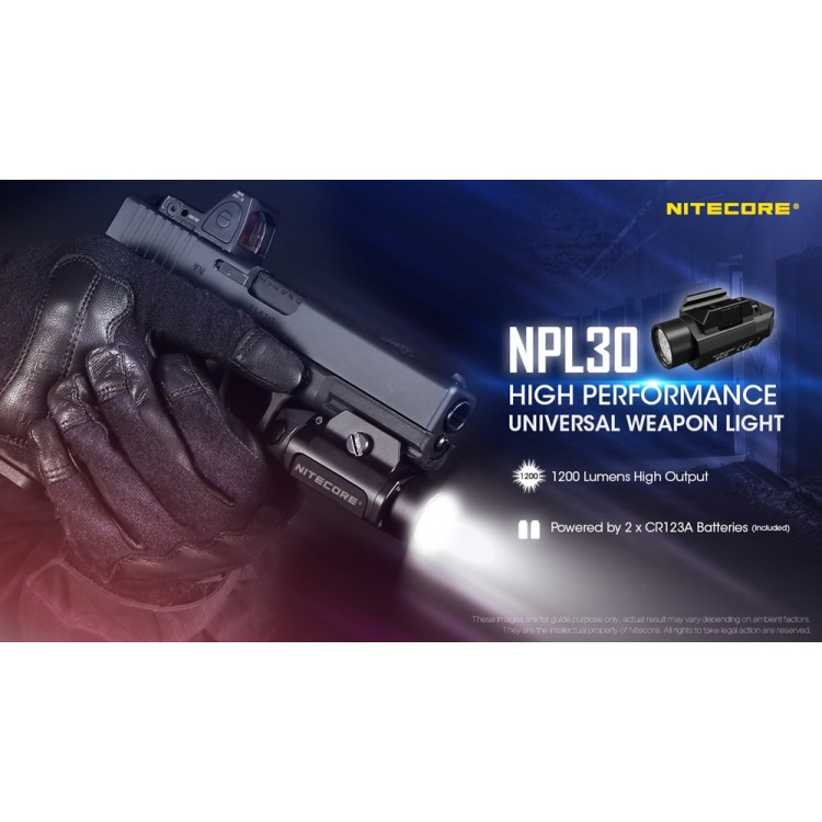 Nitecore NPL30 1200 Lumen Rail Mount Gun Flashlight Nitecore NPL30 1200 Lumen Rail Mount Gun Flashlight