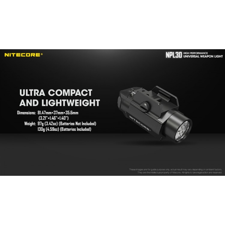 Nitecore NPL30 1200 Lumen Rail Mount Gun Flashlight Nitecore NPL30 1200 Lumen Rail Mount Gun Flashlight