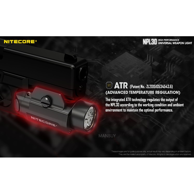 Nitecore NPL30 1200 Lumen Rail Mount Gun Flashlight Nitecore NPL30 1200 Lumen Rail Mount Gun Flashlight
