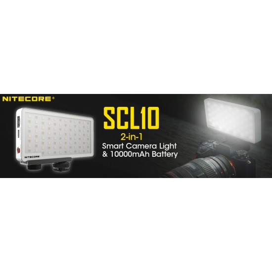 Nitecore SCL10 | תאורת לד למצלמה ומטען נייד 