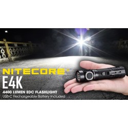 Nitecore E4K 4400 Lumen Rechargeable EDC Flashlight Nitecore E4K 4400 Lumen Rechargeable EDC Flashlight